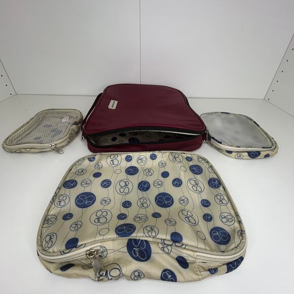 Samantha Brown Burgundy Travel Organizer Case Cosmetic Toiletry Bag with Inserts - Picture 5 of 11